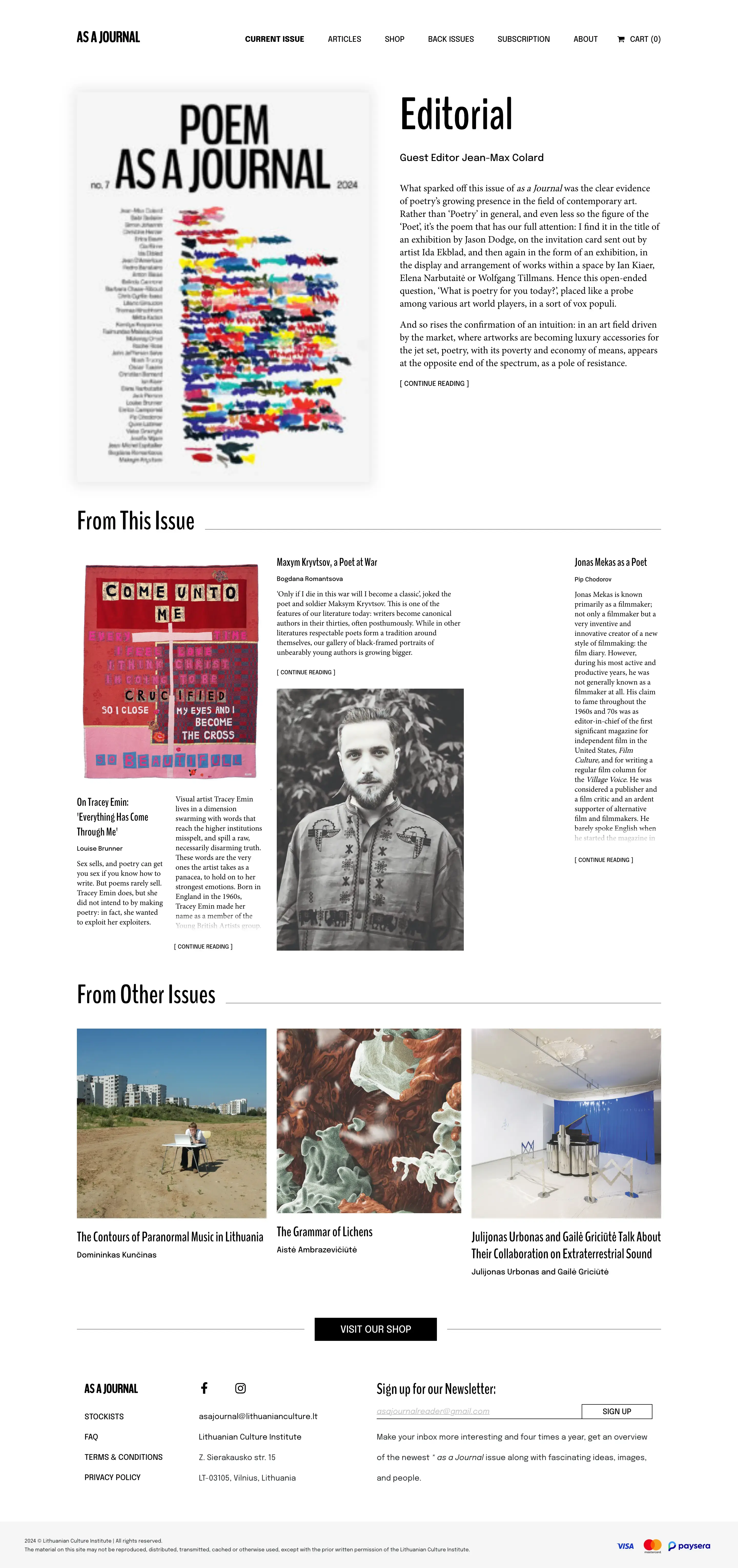 "As A Journal" contemporary culture magazine — screenshot 1 of 4