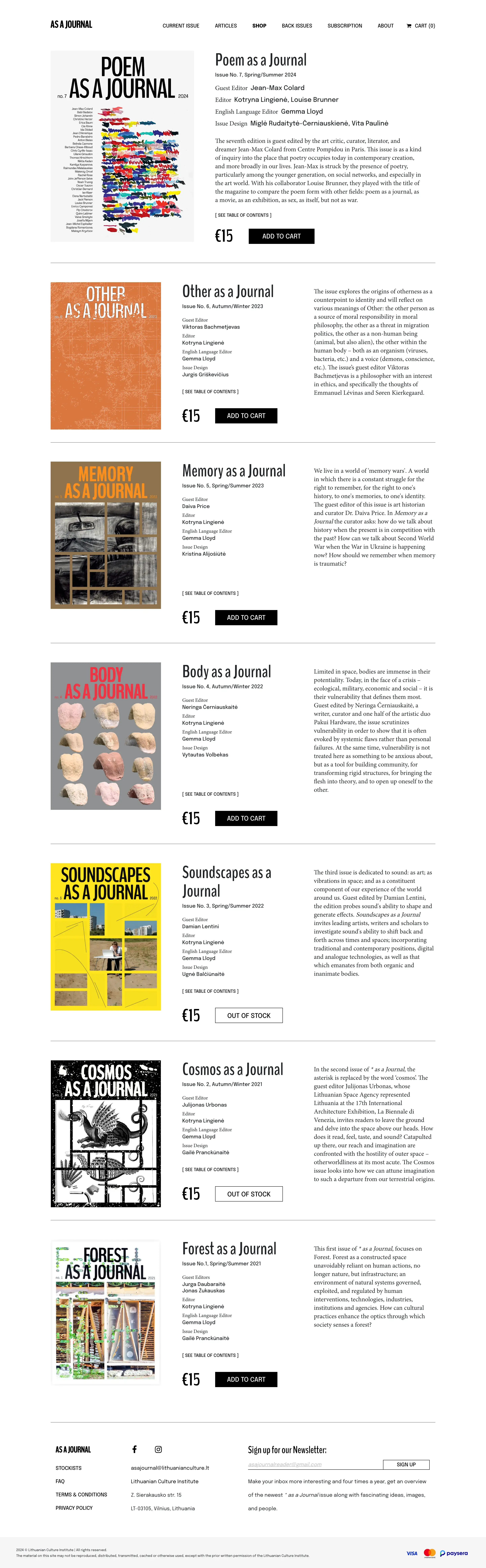 "As A Journal" contemporary culture magazine — screenshot 2 of 4
